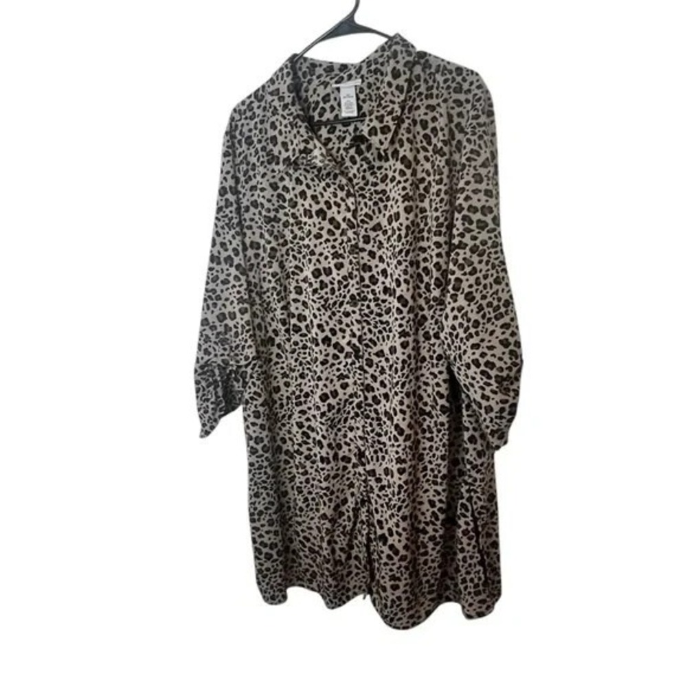 Catherines Animal Print Button Down Tunic Size 22 24‎